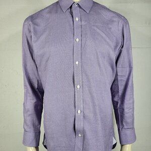 Ted Baker purple long sleeve flip cuff button front dress shirt mens 16.5  32/33